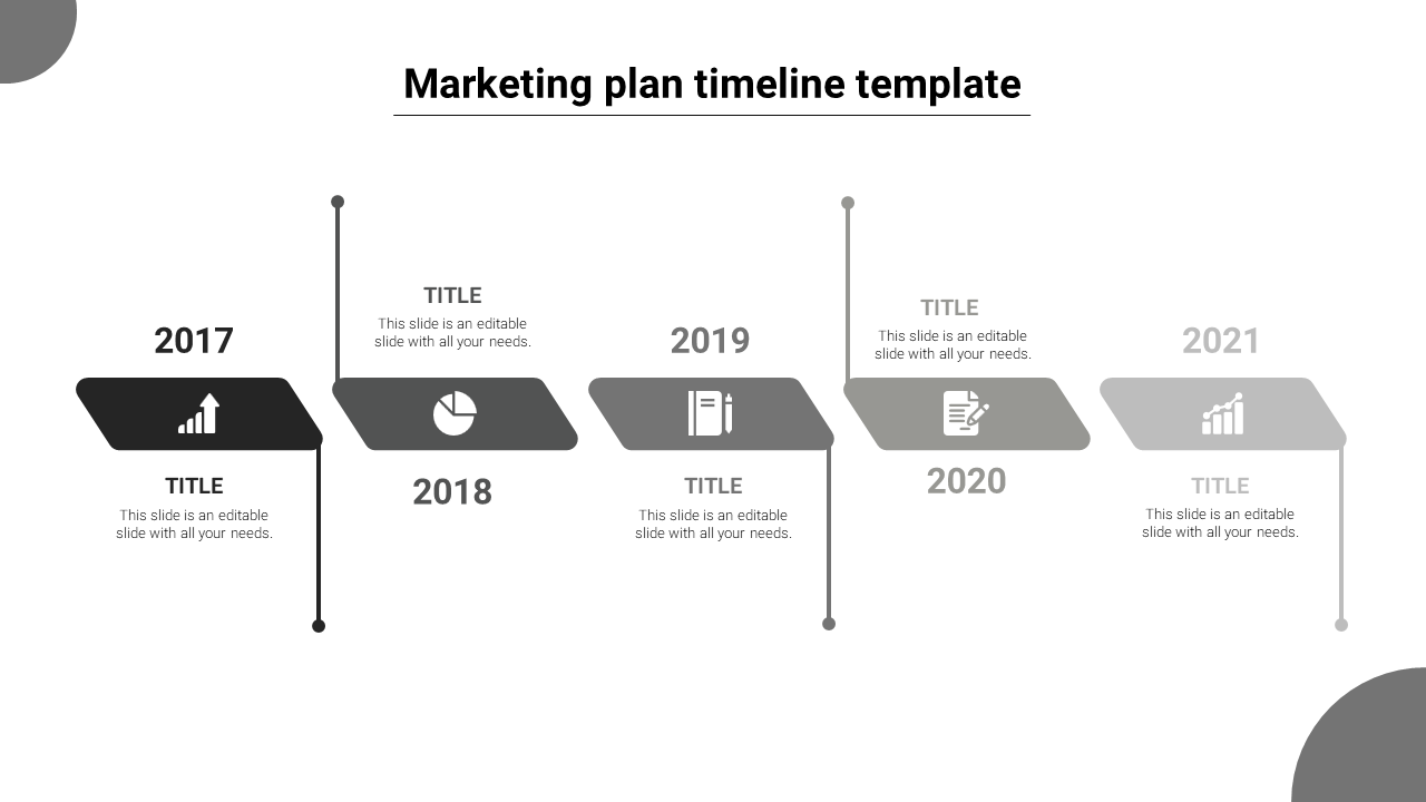 Marketing plan timeline template-gray